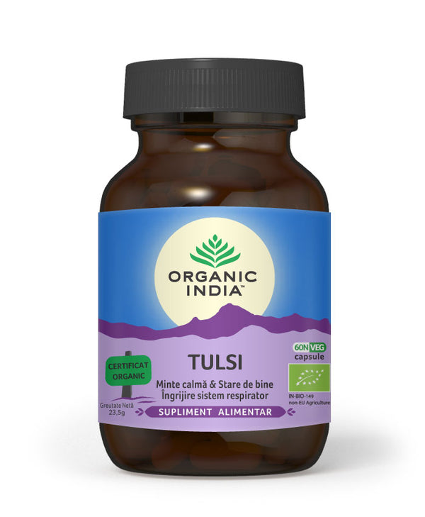 ORGANIC INDIA Tulsi | Minte Calma & Ingrijire Sistem Respirator 60 caps *BIO