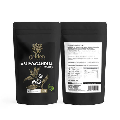 Ashwagandha Pulbere 100% Naturală, 150g | Golden Flavours