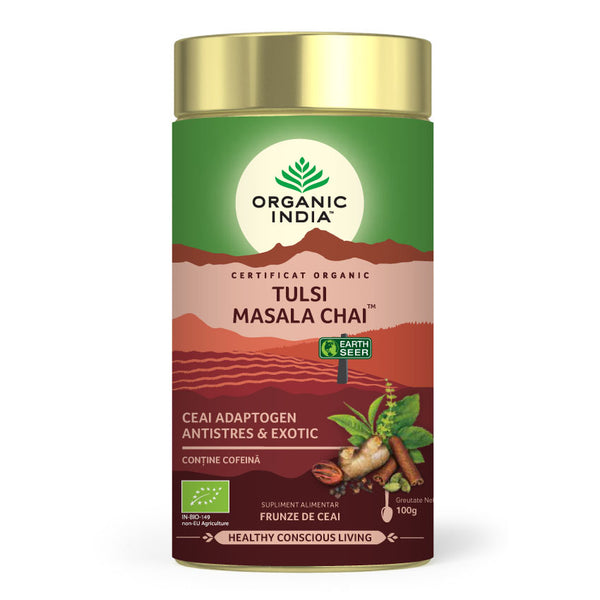 Ceai Tulsi Masala Chai, Antistres & Regenerant 100g ECO| Organic India