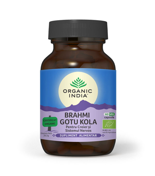 Brahmi-Gotu Kola pentru Creier, Sistemul Nervos și Deficit de Atenție 60cps | Organic India