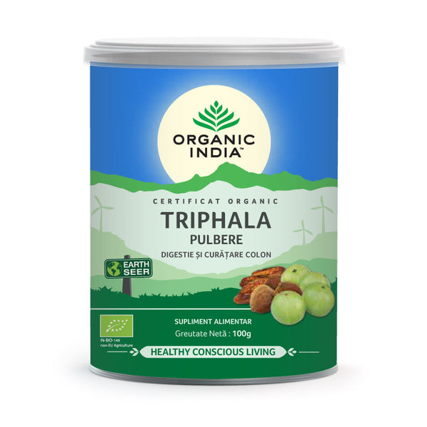 Triphala pudră organică 100g | Digestie & Detoxifiere Colon ECO| Organic India