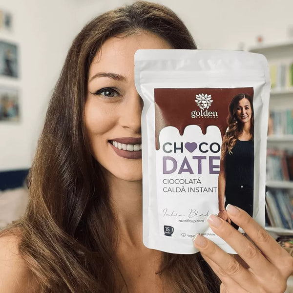 Choco Date - Ciocolată Caldă Instant, din Ingrediente Organice, Cremoasă, cu Gust Intens de Curmale, ECO, 375g | Golden Flavours