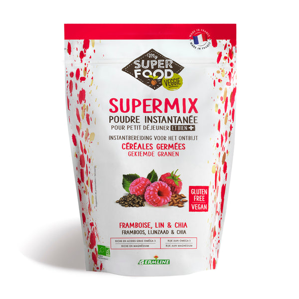 SUPERMIX PENTRU MIC DEJUN CU ZMEURA,IN SI CHIA BIO 350G