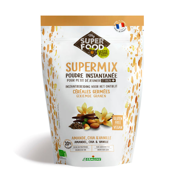 SUPERMIX PENTRU MIC DEJUN CU MIGDALE, CHIA SI VANILIE BIO 350G