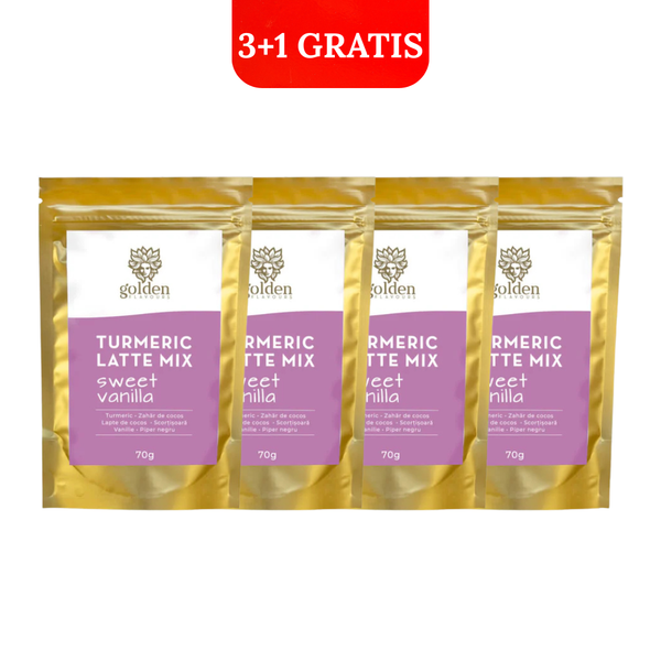 Pachet 3+1 Turmeric Latte Mix Sweet Vanilla 70 g | Golden Flavours