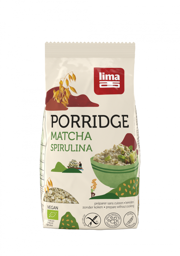 PORRIDGE EXPRESS CU MATCHA SI SPIRUINA BIO 350G