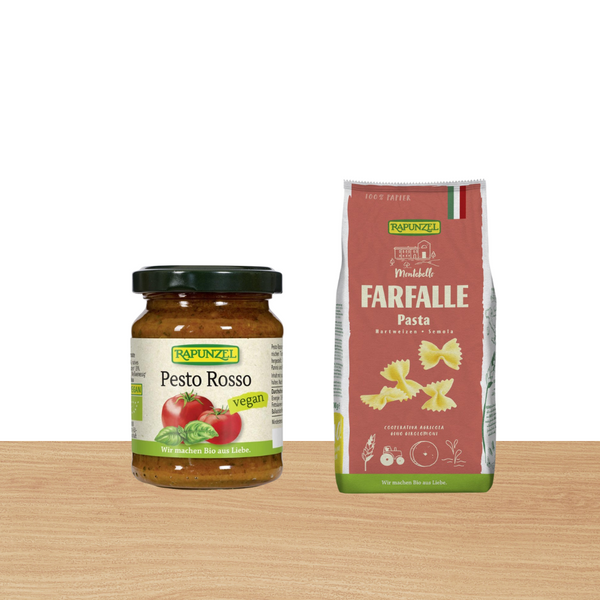 Farfalle semola bio, 500g + Pesto Rosso Bio vegan, 125g