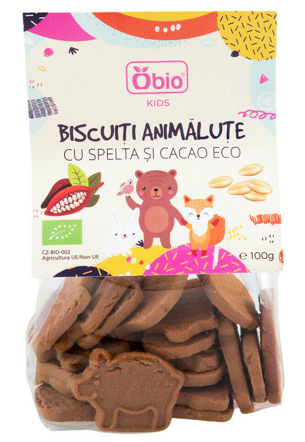 BISCUITI ANIMALUTE CU SPELTA SI CACAO BIO 100G