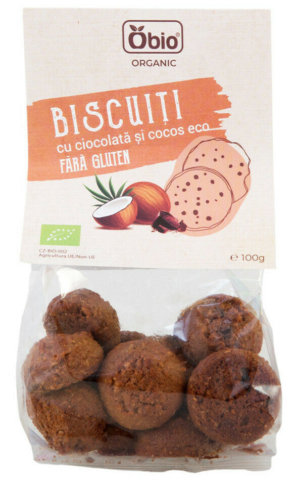 BISCUITI CU CIOCOLATA SI COCOS BIO 100G