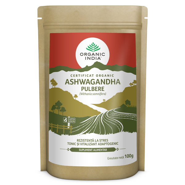 Ashwagandha Pulbere Rădăcină 100% Certificată organic, 100g ECO | Organic India