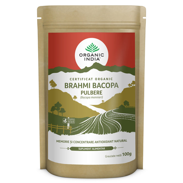ORGANIC INDIA Brahmi - Bacopa Tonic Cerebral si Memorie Pulbere 100% Certificata organic 100g *BIO