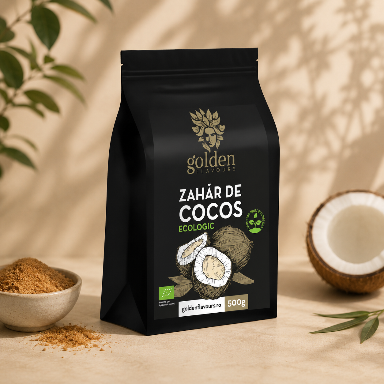Zahăr de Cocos ECO 500 g | Golden Flavours