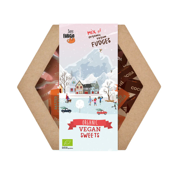 CUTIE CADOU DE CRACIUN CU CARAMELE ASORTATE BIO 195G