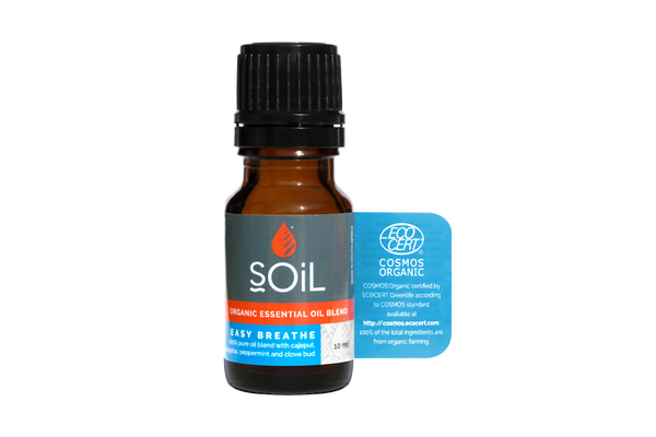 Amestec de Uleiuri Esențiale Easy Breathe Pure 100% Organice ECOCERT 10 ml | SOiL