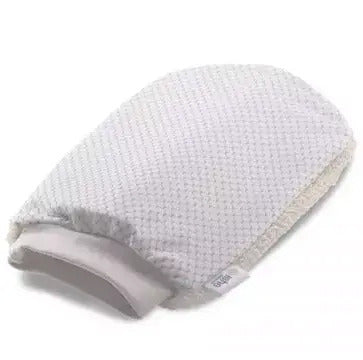 MANUSA EXFOLIANTA DIN BUMBAC CU FIR ALB ARGINTIU