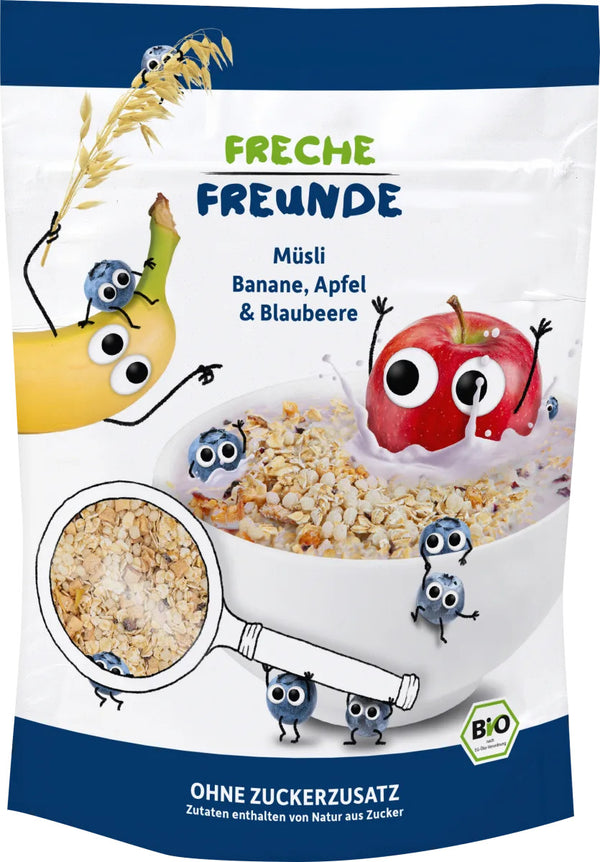 MUSLI CU BANANE, MERE SI AFINE BIO 220G