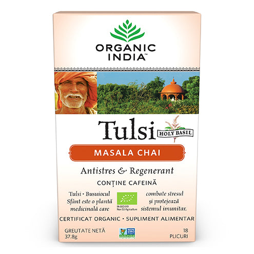 Ceai Tulsi Masala Chai, Antistres & Regenerant 18pl ECO| Organic India