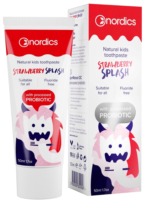 PASTA DE DINTI NATURALA PENTRU COPII CU CAPSUNI SI PROBIOTICE 50ML