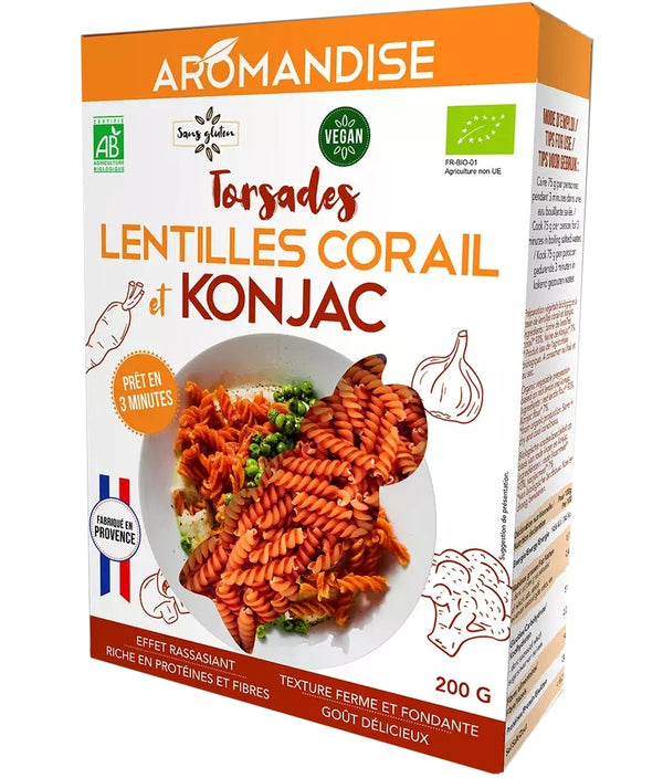 PASTE FUSILLI DIN LINTE CORAL SI KONJAC BIO 200G