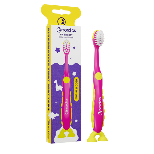 PERIUTA DE DINTI PENTRU COPII PREMIUM 6900 FILAMENTE - SUPER MOALE - +2 ANI - ROZ