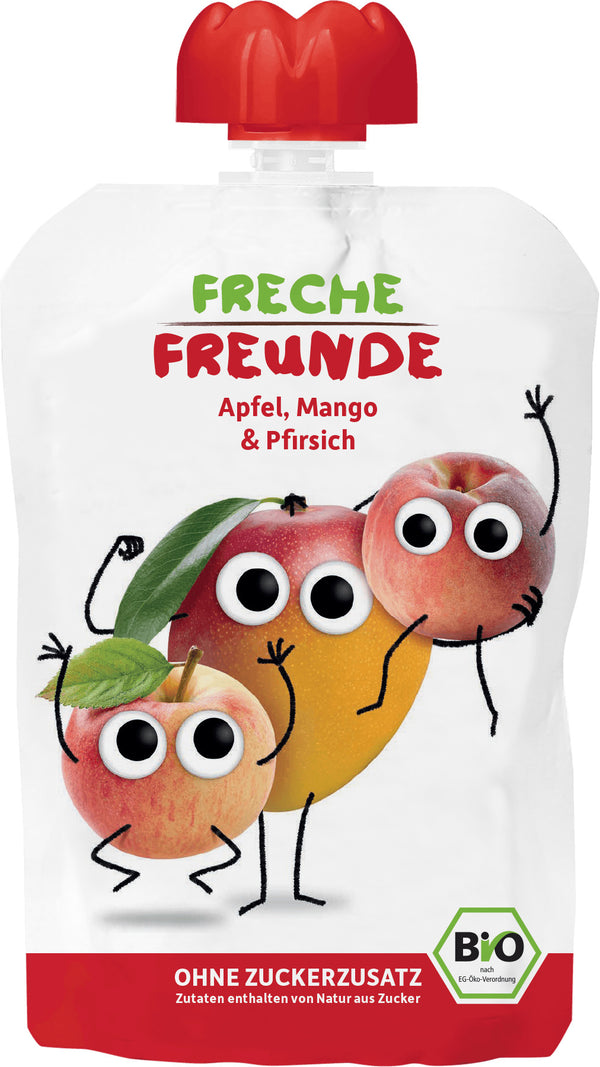 PIURE DE MERE, MANGO SI PIERSICI BIO 100G