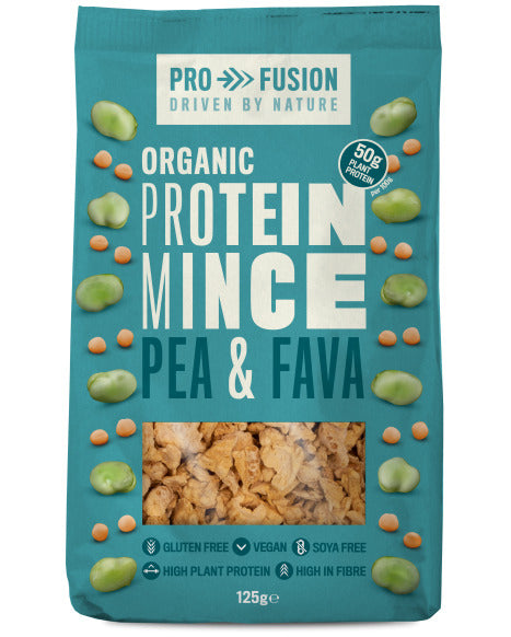 PROTEINA VEGETALA TEXTURATA DIN MAZARE SI FAVA BUCATI MICI BIO 125G
