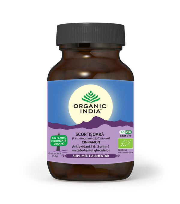 Scortișoară Zeylanicum (Ceylon), Antioxidant și Glicemie, 60 cps ECO | Organic India