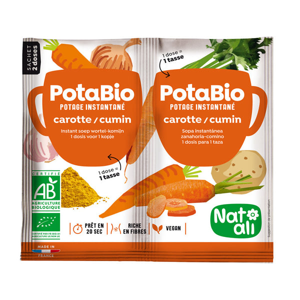 SUPA INSTANT CU MORCOVI, CHIMION SI LEGUME BIO ( 2 BUCATI X 8.5G ) 17G