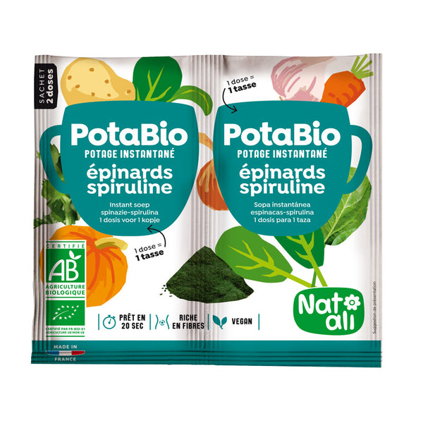 SUPA INSTANT CU SPANAC, SPIRULINA SI LEGUME BIO ( 2 BUCATI X 8.5G ) 17G
