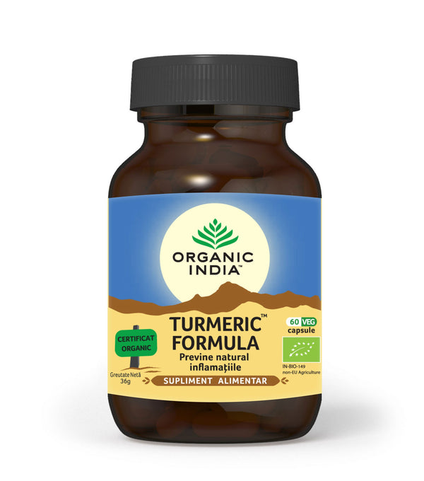 Turmeric Formulă Nouă, Antiinflamator Natural, 60 cps | Organic India