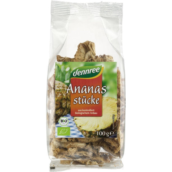 Ananas bio bucati, 100g