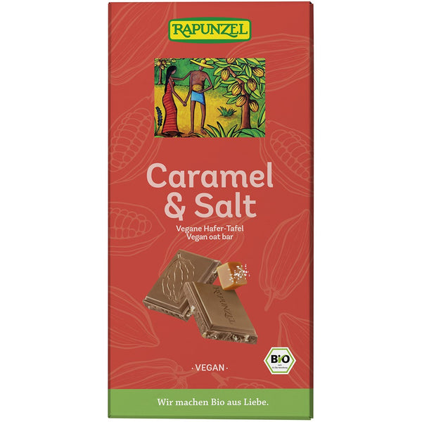 Baton vegan bio cu cacao ovaz si caramel sarat, 100g