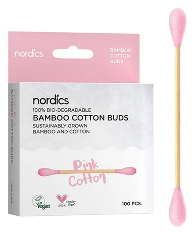 BETISOARE DIN BUMBAC SI BAMBUS 100BUC - ROZ