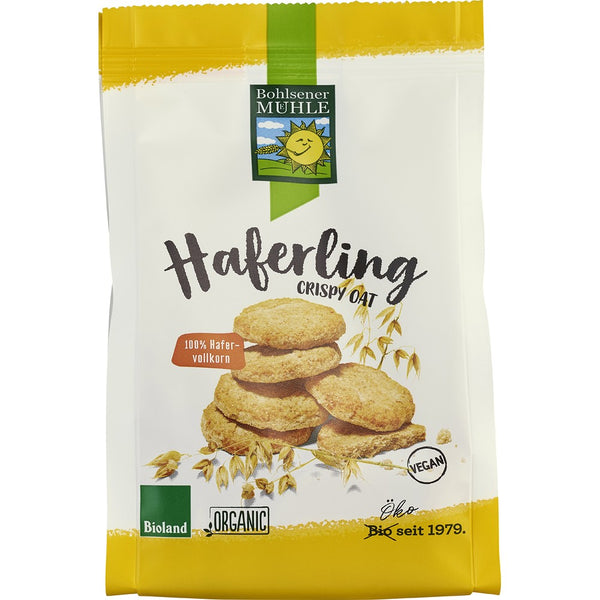 Biscuiti bio crocanti din ovaz vegani, 125g