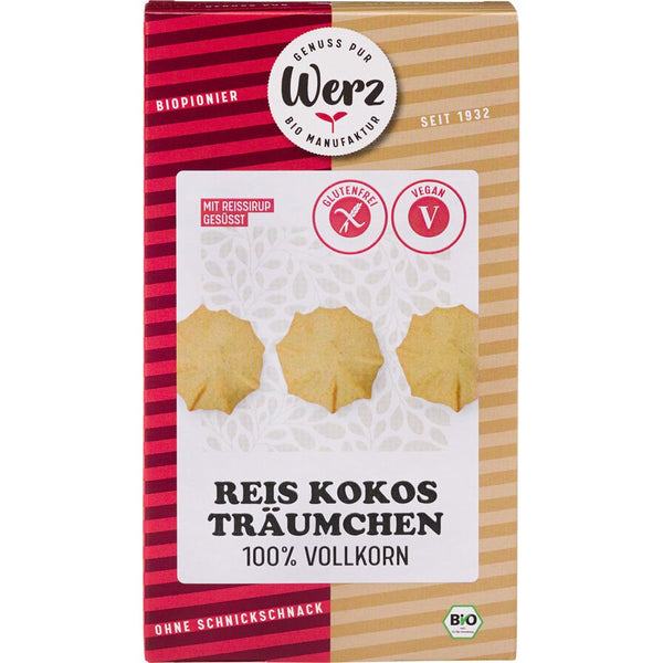 Biscuiti integrali din orez cu cocos fara gluten, 110g