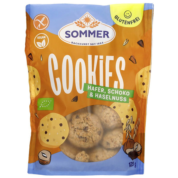 Biscuiti vegani bio cu ovaz ciocolata si alune fara gluten, 125g