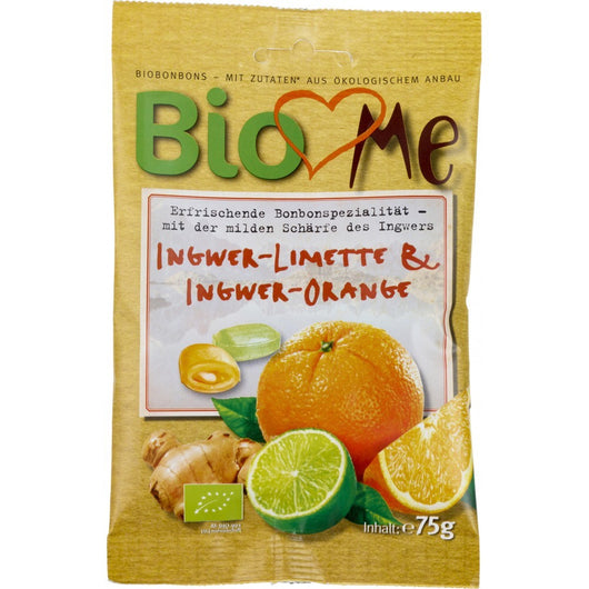 Black Friday - Reduceri Bomboane bio cu ghimbir-lime si ghimbir-portocala, 75g Promotie - Bioshops.ro