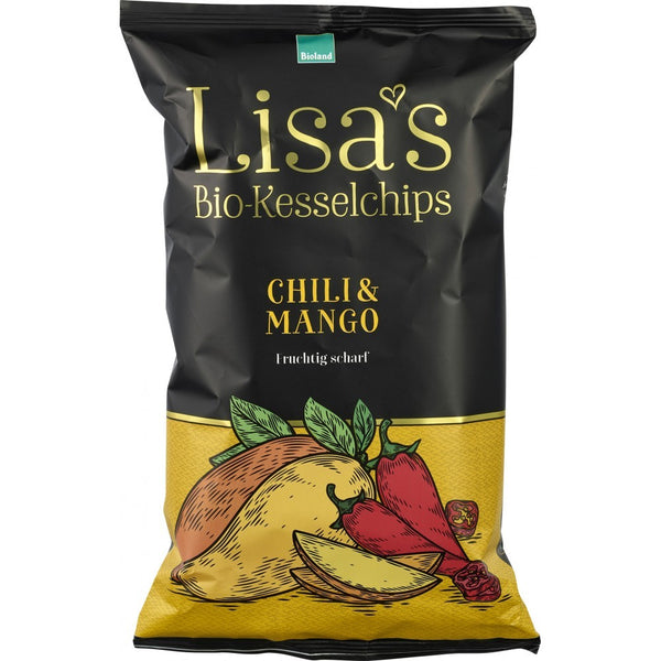 Chipsuri bio de cartofi cu chili si mango fara gluten, 125g