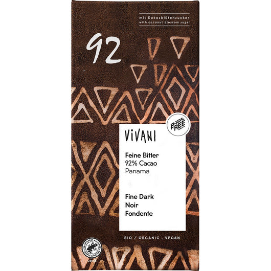 Black Friday - Reduceri Ciocolata amaruie 92% cacao si zahar de cocos vegana, 80g Promotie - Bioshops.ro