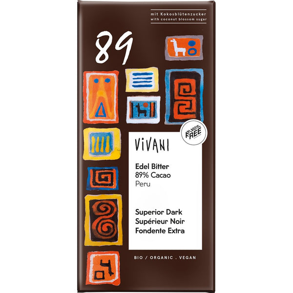 Ciocolata amaruie cu 89% cacao Peru vegana, 80g