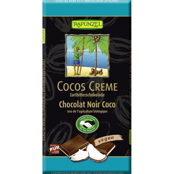 Ciocolata amaruie cu crema de cocos, 100g