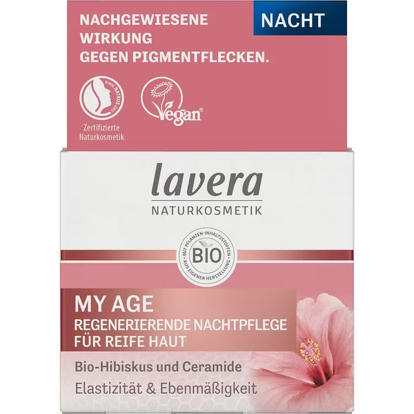Crema de noapte regeneranta My Age cu hibiscus bio ci ceramide, 50ml