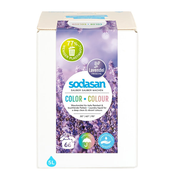 Detergent lichid pentru rufe colorate cu lavanda bag-in-box, 5L