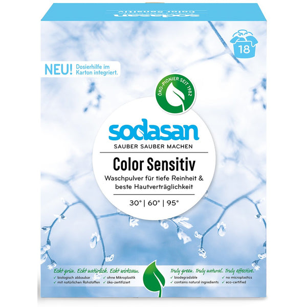 Detergent pudra pentru rufe colorate sensitiv Sodasan, 1kg