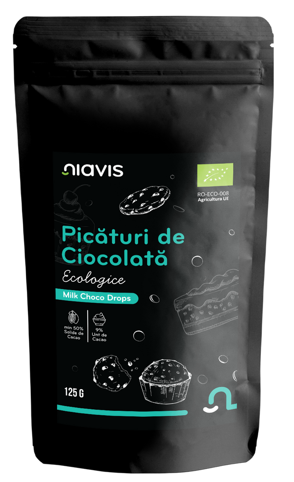 Picaturi de Ciocolata cu Lapte Ecologice/BIO 125g