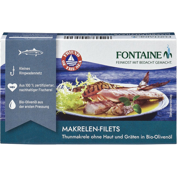 File de macrou fara piele si oase in ulei de masline, 120g