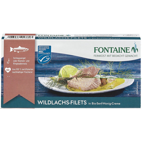 File de somon salbatic in sos bio de mustar si miere, 200g