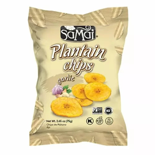 Chipsuri de banane (Plantain) cu gust de "Usturoi", 75g | SaMai