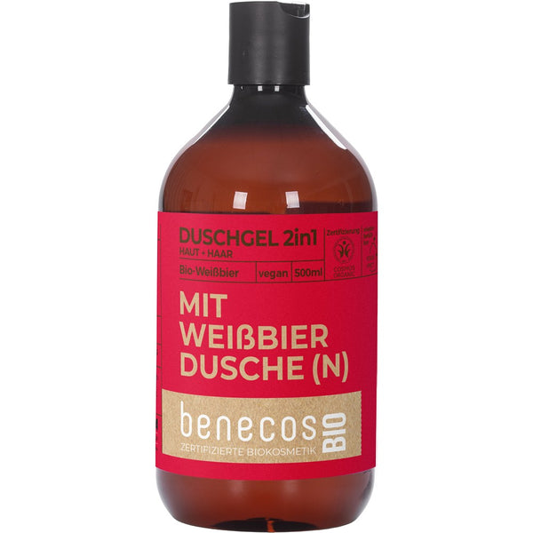 Gel de dus 2 in 1 pentru  par si corp cu bere de grau bio, 500ml