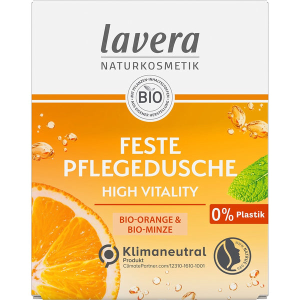 Gel de dus solid cu portocala bio si menta bio High Vitality, 50g